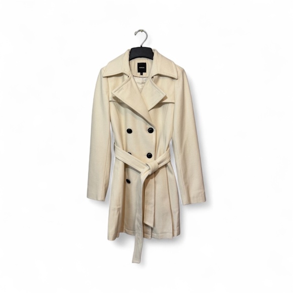 Express Wool Lined Pea Coat Cream Size S - Picture 1 of 13